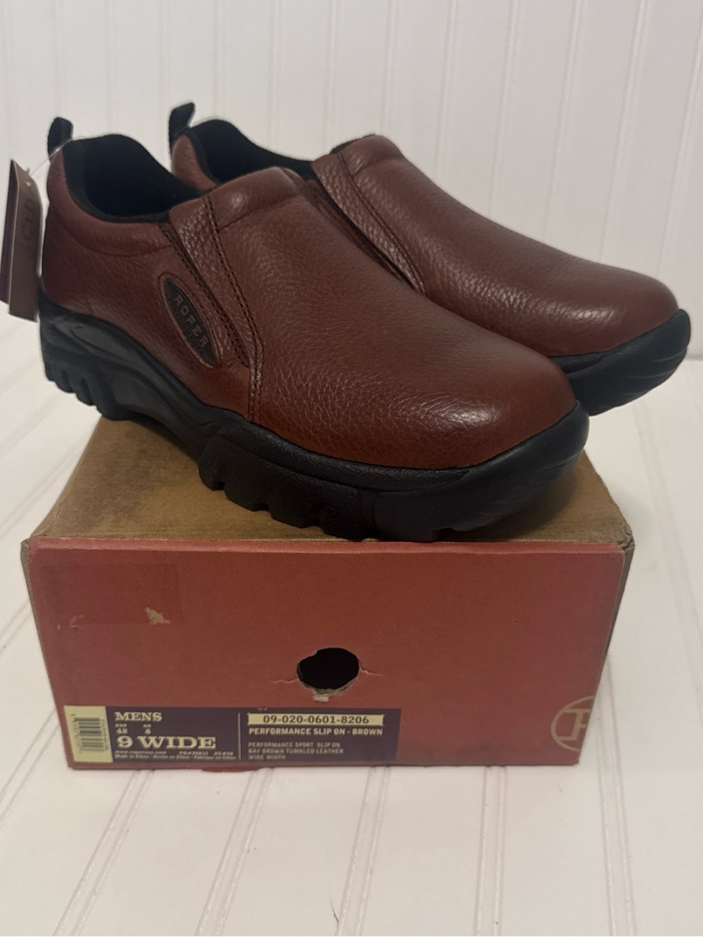 Roper Brown Leather Slip-On Comfort Loafers Multiple Sizes
